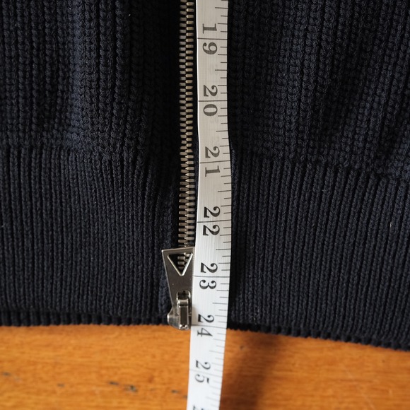 Bottega Veneta Ribbed Full Zip Cardigan Sweater Mens Black Blue Knit Luxury L - Picture 7 of 10